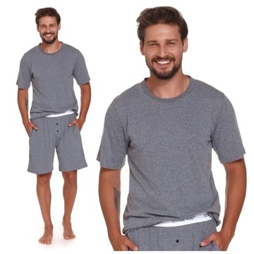 PIŻAMA MĘSKA z ozdobną gumką modne Doctor Nap