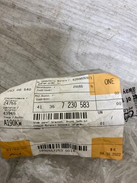 BMW F06 F12 DRŽÁKY BLATNÍKU VÝZTUHA LEVÝ 7230583