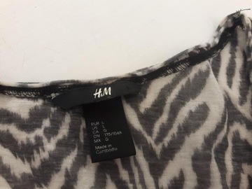 H&M dresowa plażowa SUKIENKA PAREO na lato MODNA zebra _ L