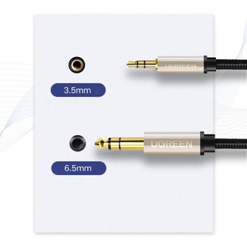 UЗЕЛЕНЫЙ КАБЕЛЬ AUDIO AUX TRS MINI JACK 3,5 мм - JACK 6,35 мм 1 м