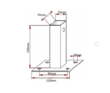 PODSTAWA STOPKA SŁUPKA OGRODZENIA PANELOWEGO 60x40