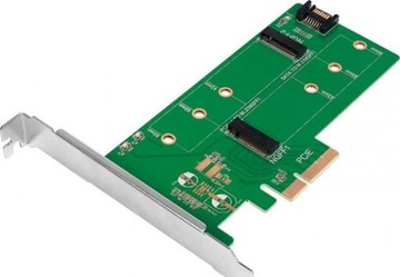 LogiLink dual adapter M.2 PCIe do dysków SSD SATA i PCIe SATA