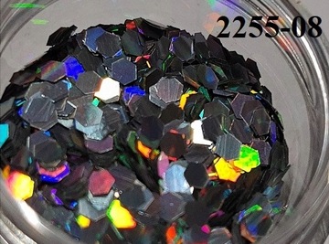 2255-08 Ozdoby Hologramy plastry miodu SREBRNY HOLO