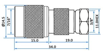 Adapter antenowy RF F/wt-TNC/wt 50Ohm