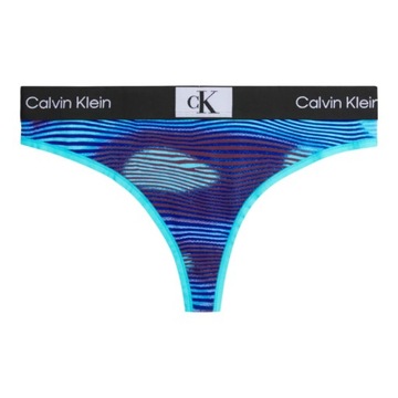 CALVIN KLEIN STRINGI DAMSKIE MAJTKI MODERN THONG 1P NIEBIESKIE r.S