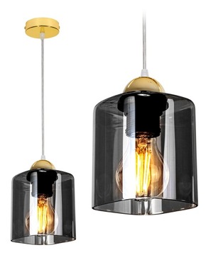 LAMPA WISZĄCA SUFITOWA ŻYRANDOL ZŁOTA LOFT LED