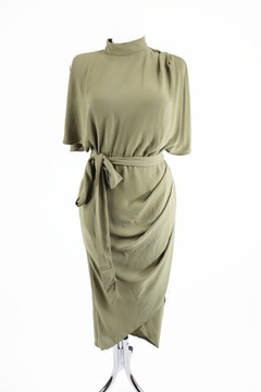 040 Asos Design zielona asymetryczna sukienka midi M/38