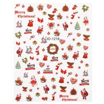 NAKLEJKI NA PAZNOKCIE SAMOPRZYLEPNE ŚWIĄTECZNE ŚNIEŻYNKI CHOINKA MIKOŁAJ