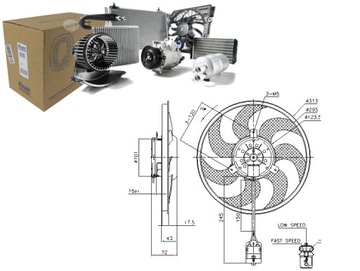 VENTILÁTOR CHLADIČŮ OPEL ASTRA H 1.9 CDTI (L48)