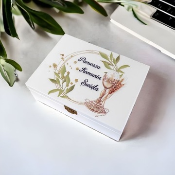 Коробка, белая подарочная коробка, Первое причастие, печать, персонализация, выкройки