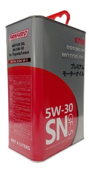FANFARO (OLEJE DEDYKOWANE) OLEJ DO TOYOTA/LEXUS 5W30 4L SN GF-5 / METALOWE