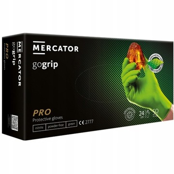 Rękawice Nitrylowe M Green BARDZO MOCNE GRIP