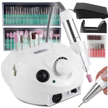 PROFESJONALNA FREZARKA DO PAZNOKCI MANICURE PEDICURE SUPER MOCNA 65W FREZY