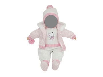 Куколка 45 см, одежда тёмно-розовая.