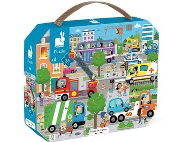 Puzzle w walizce Miasto 36 elementów 4lata+ Janod