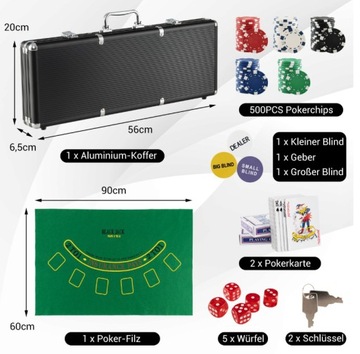 Покерный набор с 500 лазерными фишками