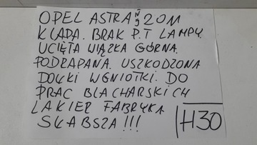 OPEL ASTRA IV J ZADNÍ VÍKO KUFRU 2011 ROK