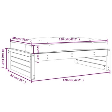 vidaXL Садовая табуретка для ног 120x80 см Массив сосны
