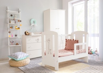 Детская мебель Комплект детской мебели Белый ЖИРАФ + Матрас + Коврик