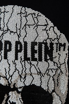 PHILIPP PLEIN T-shirt czarny z popękaną czaszką M