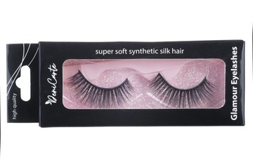 SZTUCZNE RZĘSY CZARNE NA PASKU JEDWABNE DELIKATNE GLAM LOOK na klej