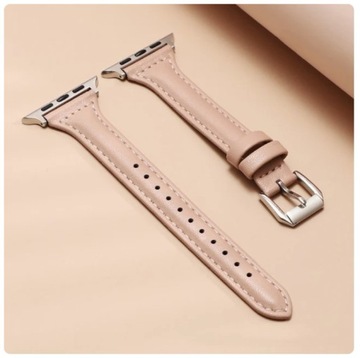 DAMSKI PASEK DO APPLE WATCH iWATCH iWATCHA Z EKOSKÓRY 38 40 41 mm RÓŻOWY