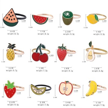 1 шт., милые кольца для салфеток в форме фруктов, металлический держатель для салфеток, тканевые бумажные салфетки