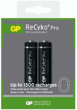 2x NiMH аккумулятор GP AA R6, 2000 мАч, 1,2 В, R