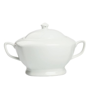 WAZA DO ZUPY Z POKRYWĄ 2,8L porcelana BIAŁA DO SERWOWANIA