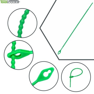 Регулируемые зажимы-бусинки 120х2мм для многоразовых растений томатов.