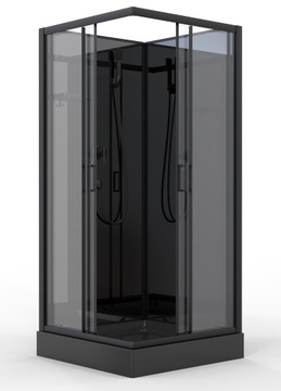 ДУШЕВАЯ КАБИНА ЧЕТЫРЕХСТЕННАЯ 90x90x200 ЧЕРНАЯ