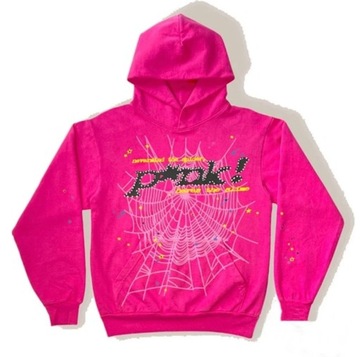 Sweter z kapturem Spider Web Hip-Hop Neutralna luź