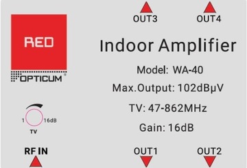 Wzmacniacz Sygnału 4x TV DVB-T FM Telewizory 1/ 4