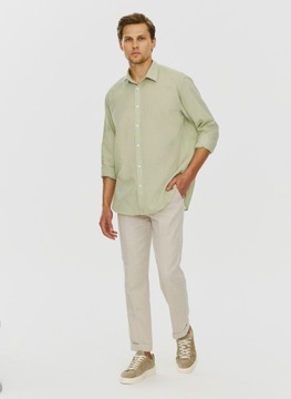 Zielona lniana koszula męska od Pako Lorente roz. XL