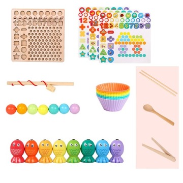 ЗАГАДКА ДЛЯ ТРЕНИРОВКИ МОЗГА МОНТЕССОРИ РЫБНЫЕ ШАРИКИ ЦИФРЫ