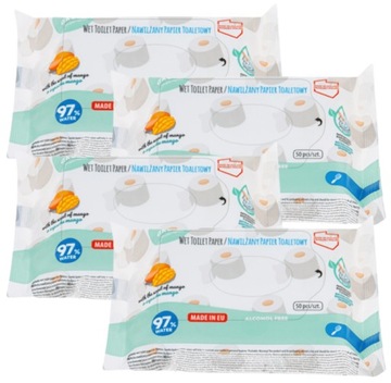 MOKRY PAPIER WILGOTNE CHUSTECZKI MANGO 4PAK 4x50sz