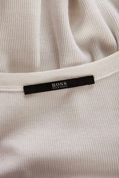 HUGO BOSS TOP KREMOWY CEKINOWY NAPIS 36 38 Extra