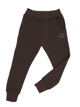 SPODNIE DRESOWE BRĄZOWE 110 DRESY CHŁOPIEC MROFI BAWEŁNA SZCZUPŁE JAKOŚĆ