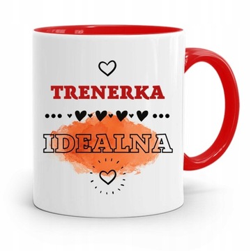 DLA TRENERA TRENERKI SIŁOWNIA KUBEK CZERWONY z Nadrukiem ze Zdjęciem