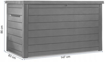 САДОВЫЙ ящик для хранения ВОДОНЕПРОНИЦАЕМЫХ ПОДУШЕК Keter ONTARIO 850L графит