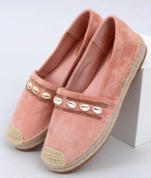 ЭСПАДРИЛИ с ракушками, на высокой подошве, POWDER PINK 40