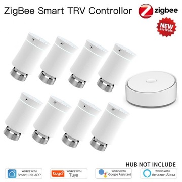 Głowica Termostatyczna ZigBee*8+Centralka Bramka*1