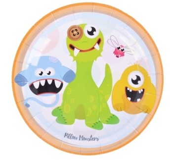 БУМАЖНЫЕ ТАРЕЛКИ НА ДЕНЬ РОЖДЕНИЯ ДЛЯ ТОРТА «МОНСТРЫ» 8x