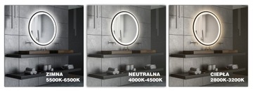 КРУГЛОЕ ЗЕРКАЛО 80 СВЕТОДИОДНОЙ ПОДСВЕТКОЙ ЧЕРНОЕ СЕРЕБРЯНОЕ ЗОЛОТОЕ РАМА НА ВЫБОР