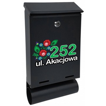 SKRZYNKA na LISTY TUBA Numer DOMU Wiele Wzorów UV