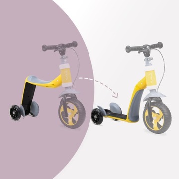 OUTLET MoMi ELIOS 2in1 ТРЁХКОЛЕСНЫЙ САМОКАТ - LED - желтый