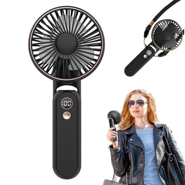 Портативный ручной вентилятор со светодиодной подсветкой, 5 скоростей, аккумулятор Mini2000 мАч