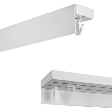 Karnisz 1 Szyna sufitowa PCV I T 220 kpl + osłona