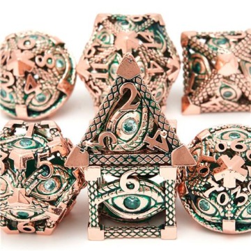 НАБОР «ГЛАЗА В ГЛАЗА» ИЗ 7 МЕТАЛЛИЧЕСКИХ КУБИКОВ ДЛЯ РПГ