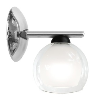 KINKIET ŚCIENNY LAMPA CHROM KLOSZ BIAŁY 4-60